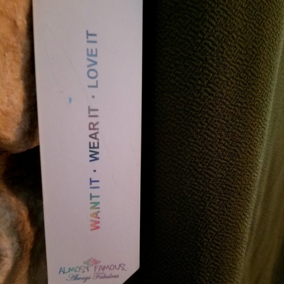 Military Button Faux Wrap Tulip hem dress 2X - Picture 4 of 8